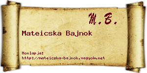 Mateicska Bajnok névjegykártya